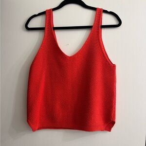 Marine Layer Red Ribbed Tank Top